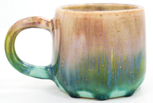 Load image into Gallery viewer, Ceramic mug with gradient green and brown color on a white background