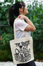 Load image into Gallery viewer, Tote Bag Tiny Namaste Pottery Girl and Pug