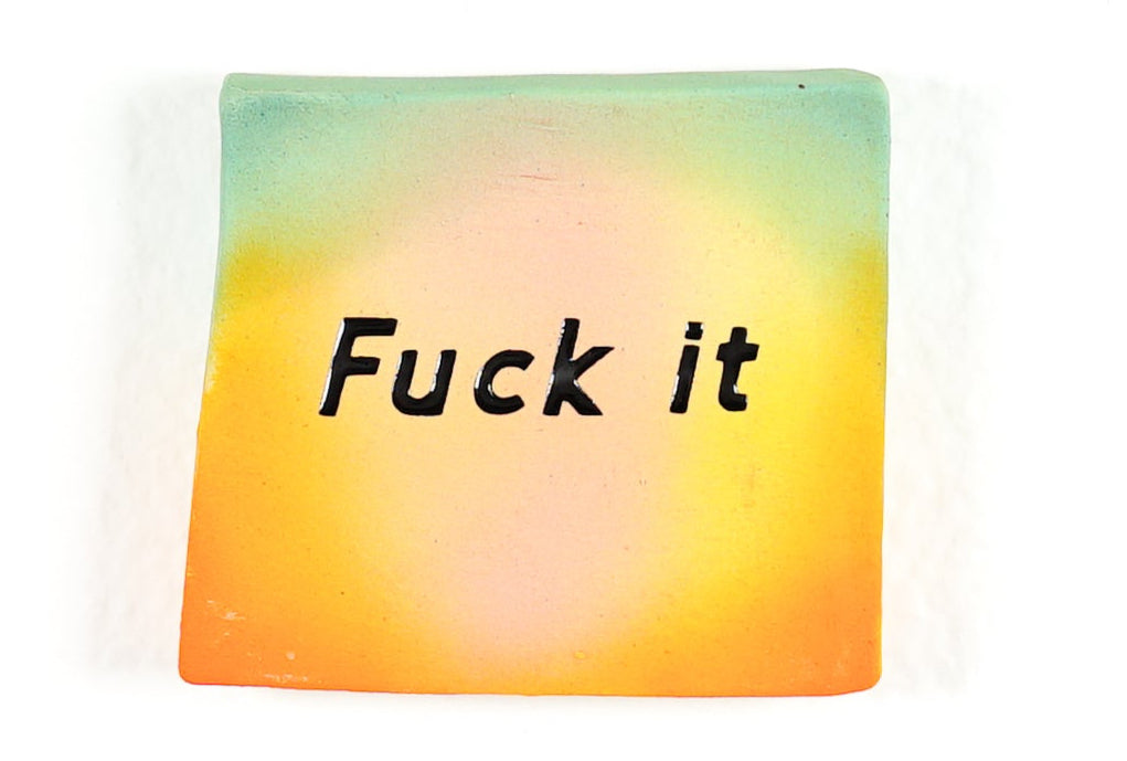Self Talk Fuck It Tile Black Print Mini Wall Art