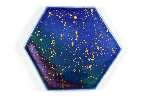 Cobalt Sky Hex Tile Wall Art